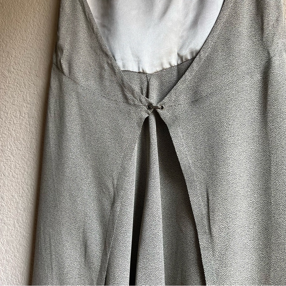 Vintage Ann Taylor for KENAR Structural Sleeveless Black Dot Maxi Dress, S - Picture 4 of 10